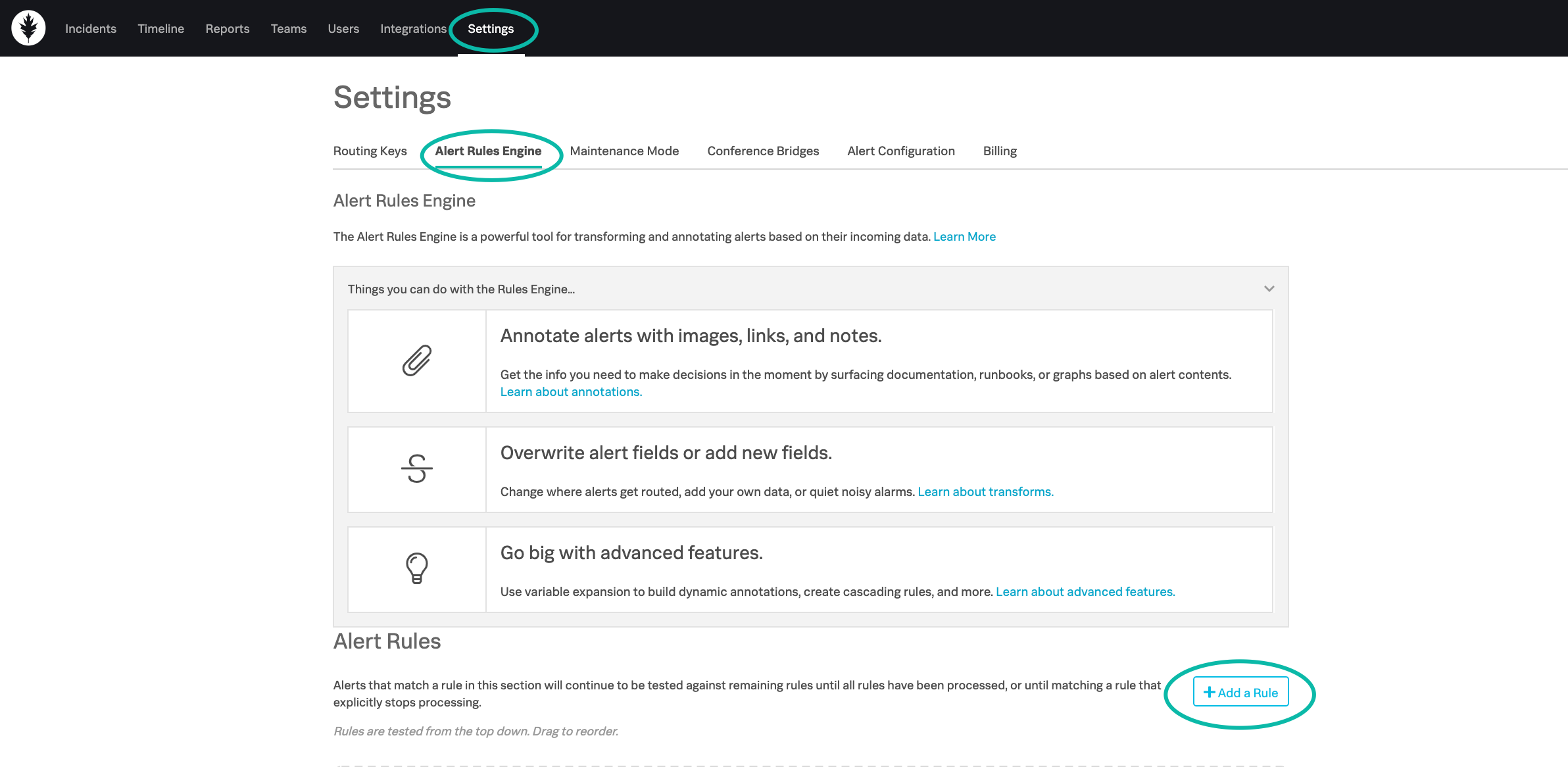 Getting Started with the Alert Rules Engine Splunk OnCall Software